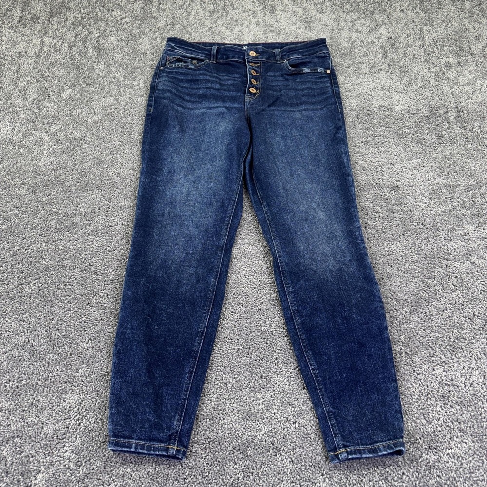Edgely Jeans Womens 16 REG Blue High Rise Super Skinny Dark Wash Stretch Denim